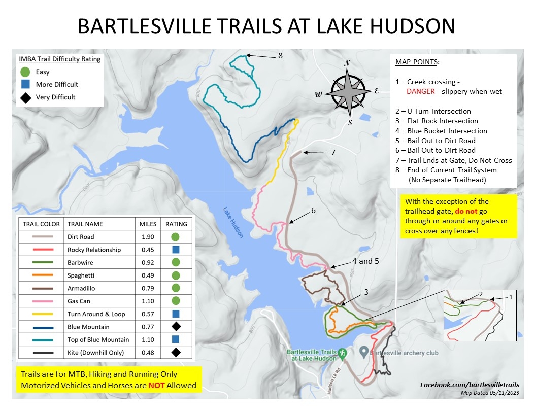 Hudson Lake Fishing Map