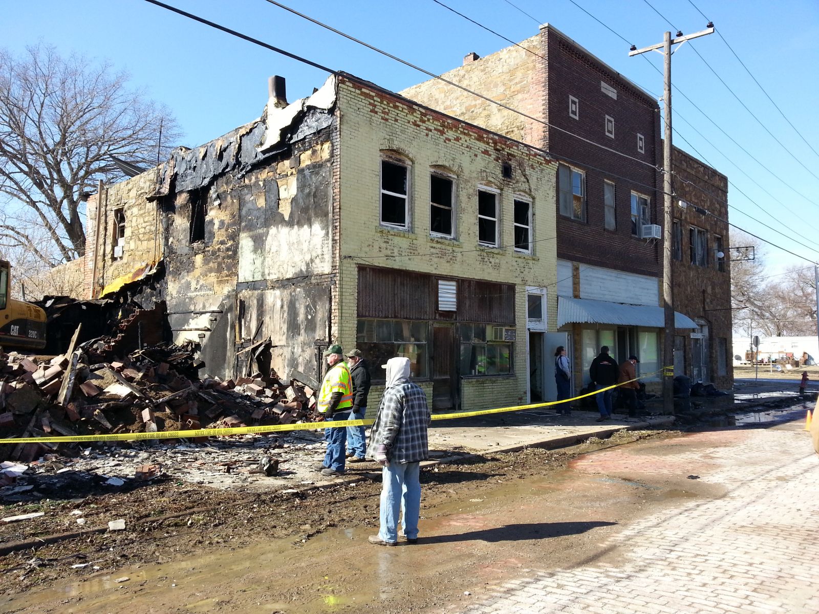 Bartlesville Radio » News » Barnsdall Fire Brings Down Historic Buildings